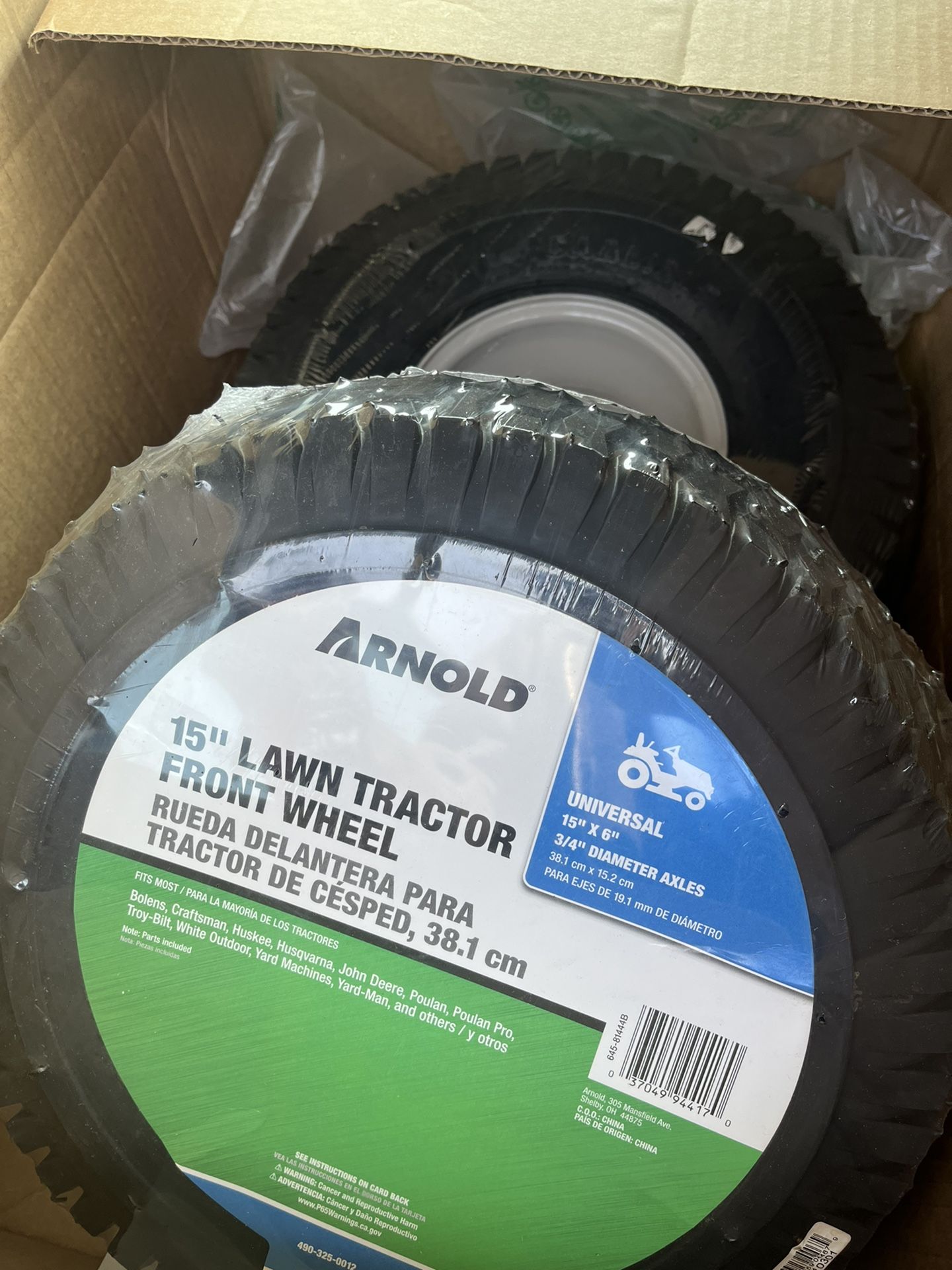 15 “ Lawn Tractor Wheels (new)