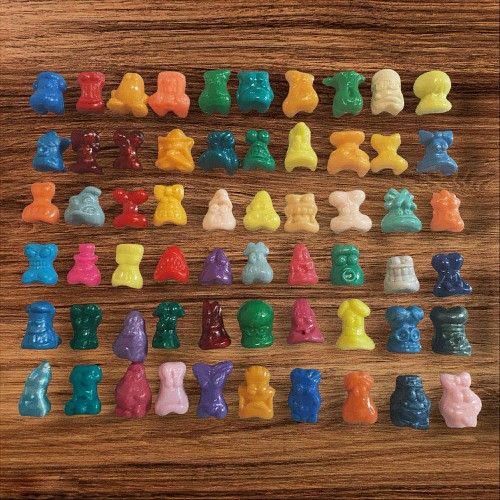Vintage GoGos Crazy Bones Complete Set Series 1, #1-60 with Rare Colors!!
