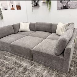 Gray Sectional Modular Couch - Free Delivery 