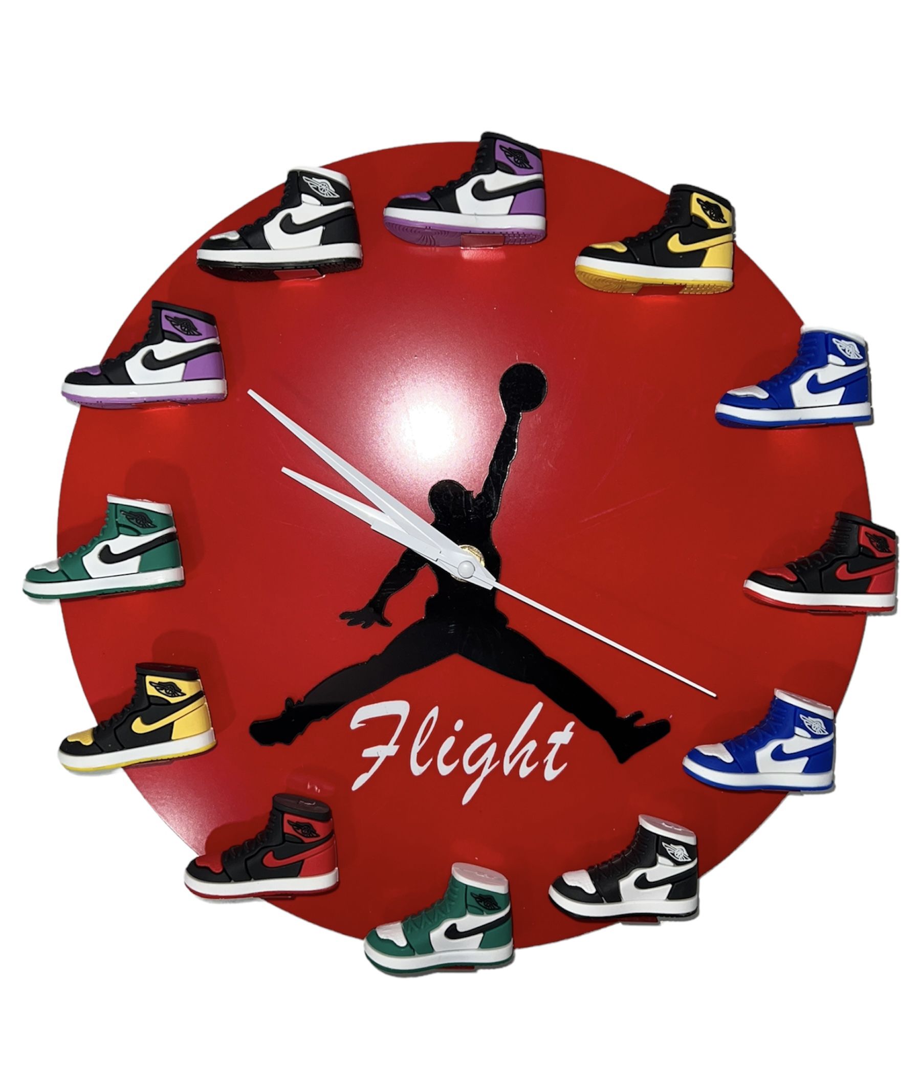 Air Jordan AJ1 Rubber Sneakers Red Wall Clock Decoration Shoe - Main Image