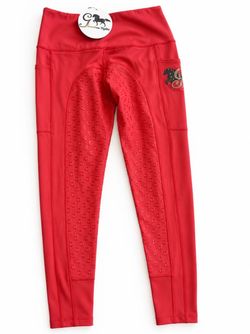 5$ New Guardian Tights Red Full Seat Riding Tights