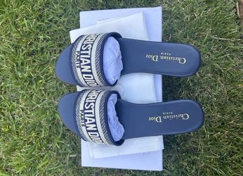 blue dior sandals