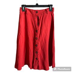 High Waist Button Front Skirt