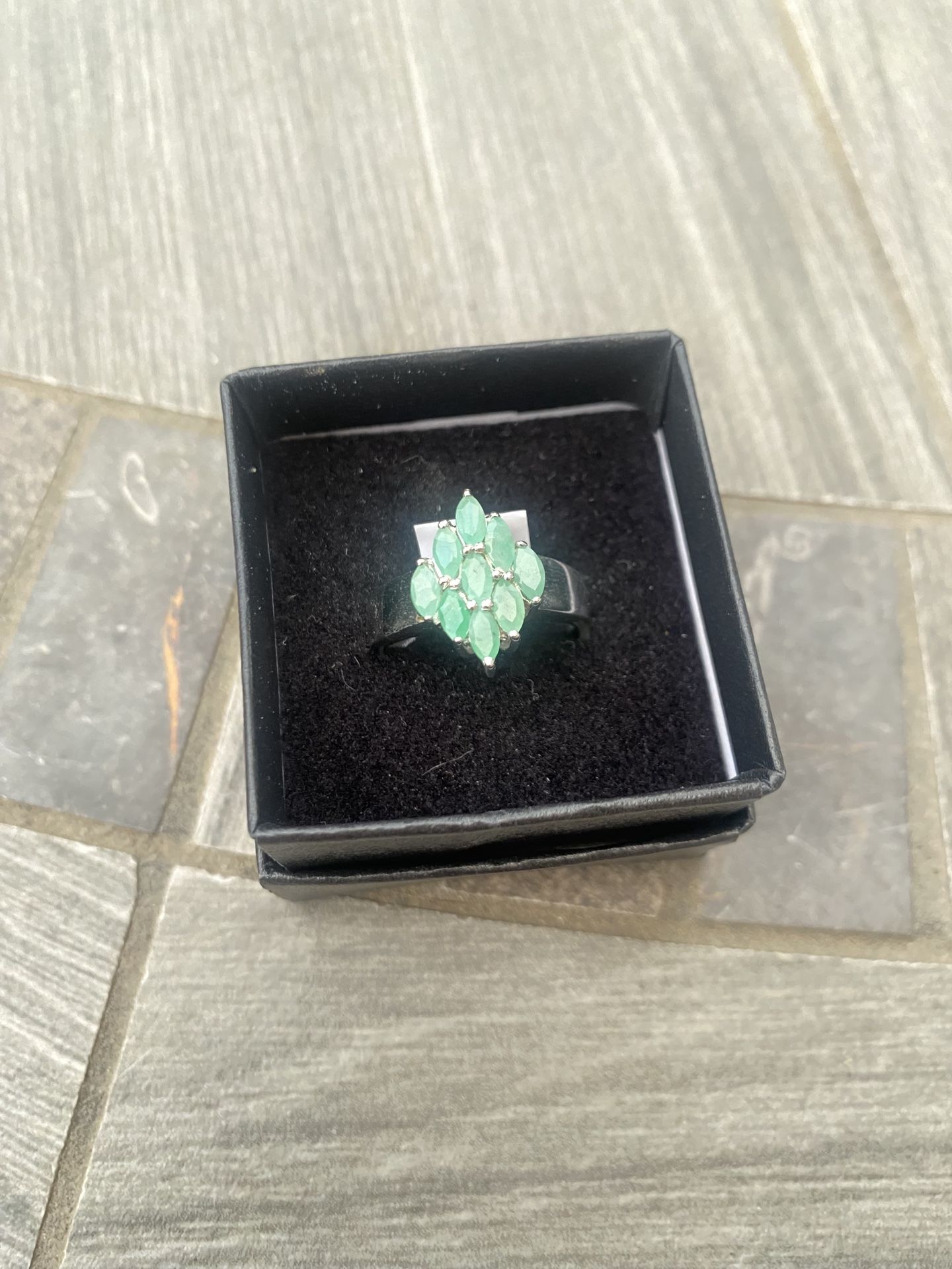 1.35 CTW Emerald Ring - Size 8 - Sterling Silver