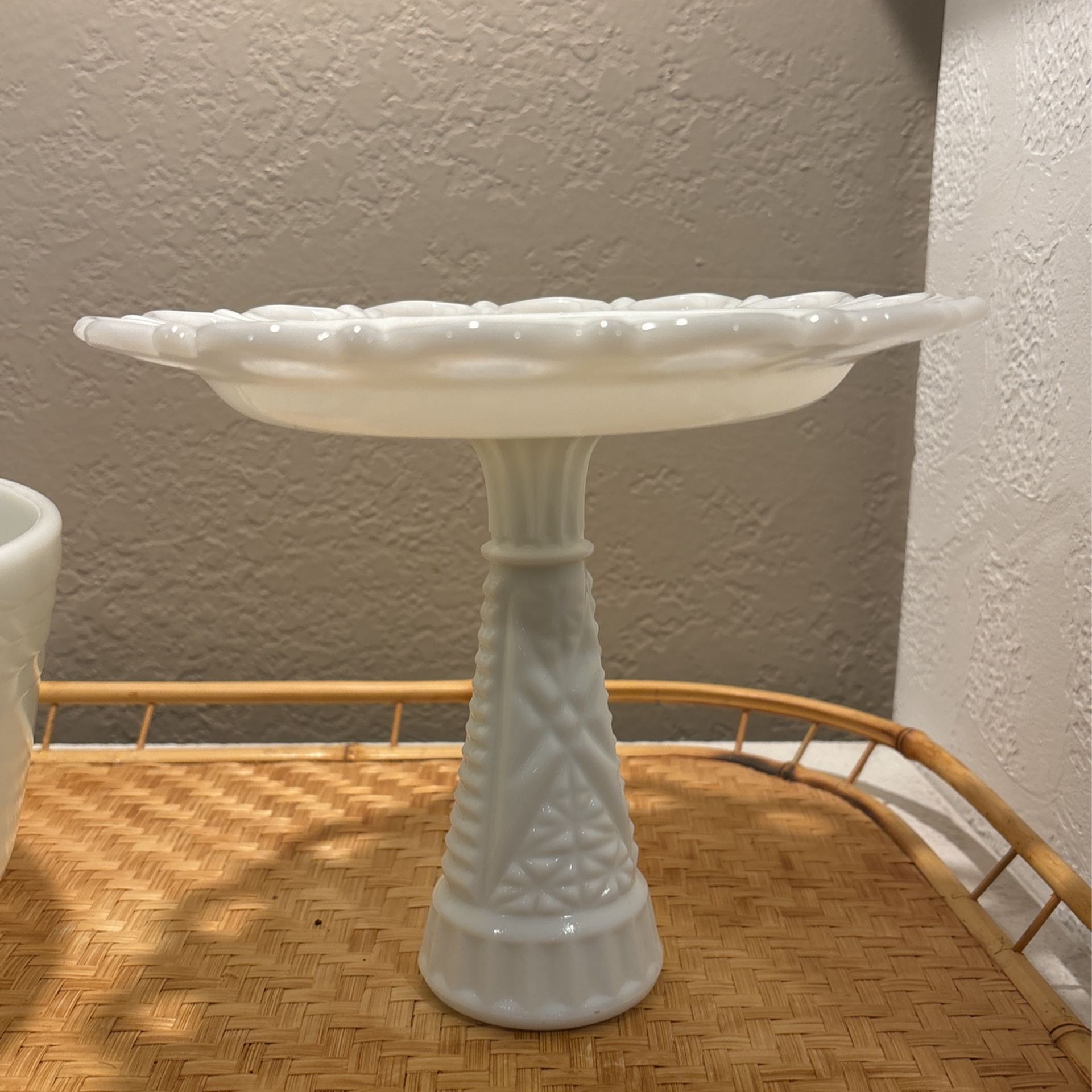 Vintage Milk Glass Cake Stand
