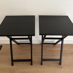 Set of 2 Black Folding Tables