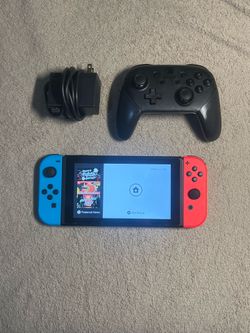 Nintendo Switcb w Charger and Pro Controller