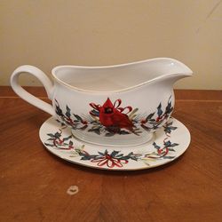 Lenox Winter Greetings by Catherine McChang Gravy boat and underplate