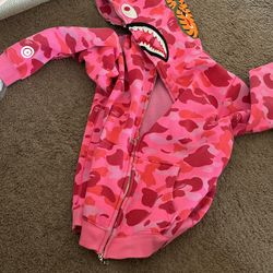Hot Pink Unisex S/m Hoodie BAPE REAL HOODIE 