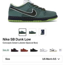 Nike SB Dunk Low Green Lobster Special Box size 9.5 DS