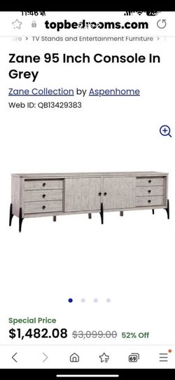 Aspenhome Zane 95' Console / TV Stand In Gray 