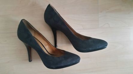 Black Coach Heels Size 8.5 women's shoe