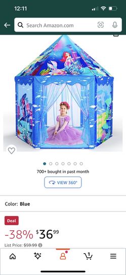 Princess Tent Toys-for-Girls,Large Mermaid Playhouse Kids-Toys for 2 3 4 5 6 7 8 9 10 Year Old Girls,Toddler Girl Toys Castle Play Tent for Kids Indoo