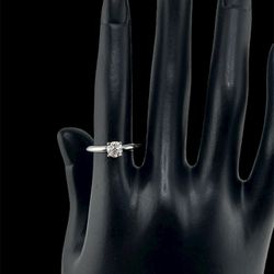 Natural Diamond Solitaire Ring In 14k White Gold 