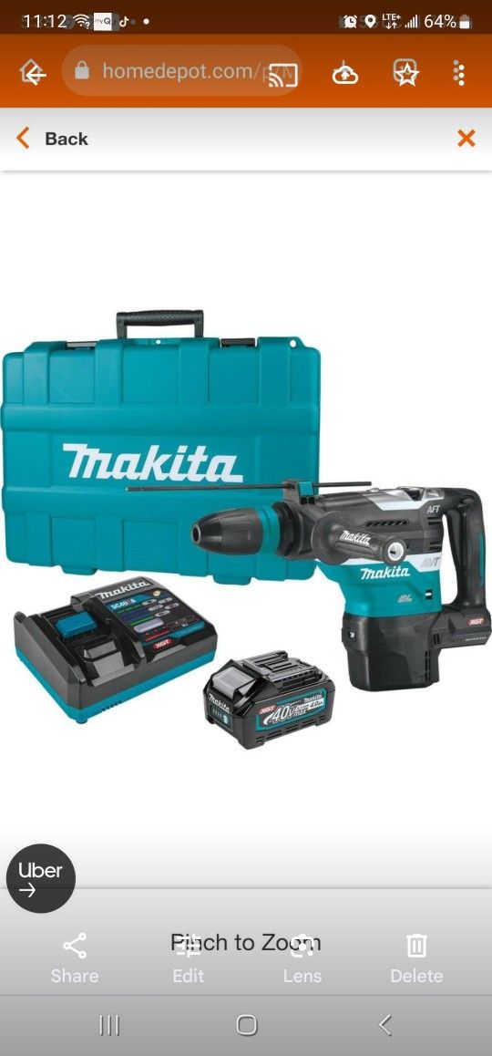 40V Max XGT Brushless Cordless 1-9/16 in. AVT Rotary Hammer Kit, AFT, AWS Capable (4.0Ah)