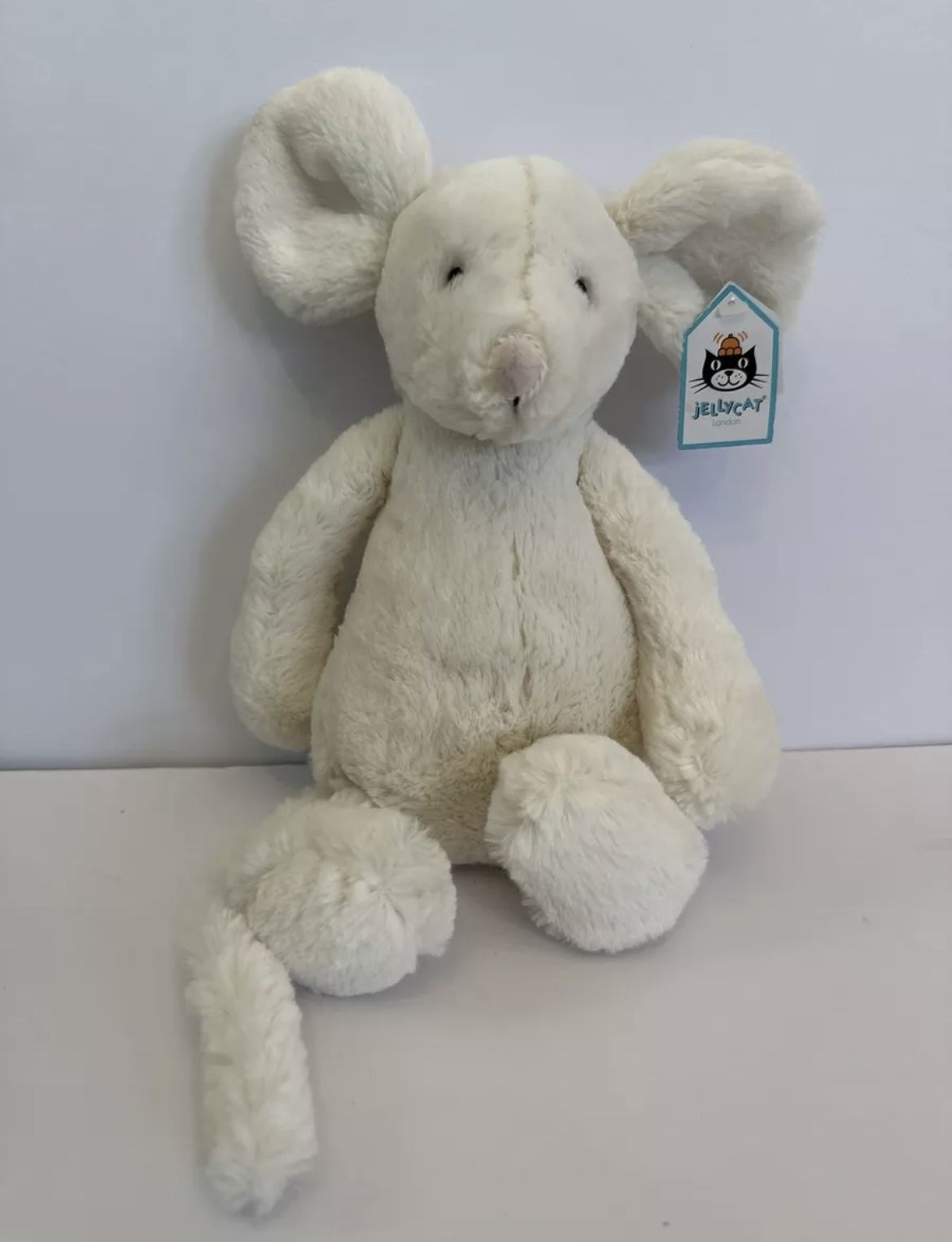Jellycat Medium Bashful Cream Mouse With Tags