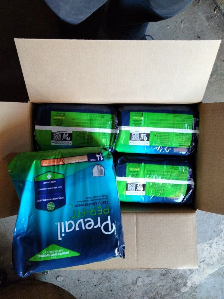 4 Pack Boxes Of Adult Extra Large Diapers