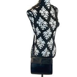 Fossil Black Leather Crossbody Wallet Purse