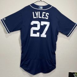 Jordan Lyles #27 San Diego Padres MLB Game Used Jersey 2018 Size 46 +1" Sleeve
