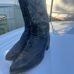 Dan Post Men's 12D Black Leather Cowboy Boots
