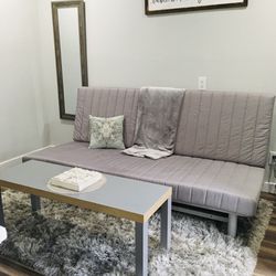 Gray IKEA futon 79 inches long