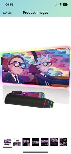 Rick And Morty Rgb Mouse Pad Large