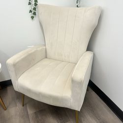 BELLEZE Velvet Accent Chair-White