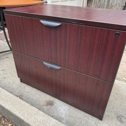 REGENCY Lateral File Cabinet: Mahogany, 2 Drawers, 29 in Overall Ht, 24 in Overall Dp, Melamine