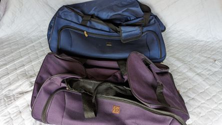 Protégé 28” Rolling Duffel Bags – Matching Pair (Navy Blue & Purple)