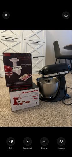 KitchenAid Classic Stand Mixer with Stainless Steel Bowl + Meat Grinder & Frozen Dessert Attachments