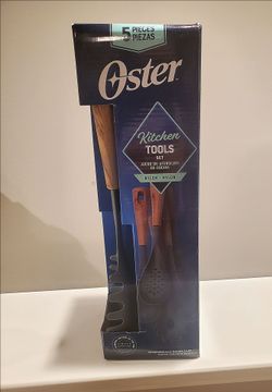New Oster Everwood 5-Piece Nylon Kitchen Utensil Set with Wood Handles