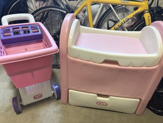 Little Tikes shopping cart & doll changing table