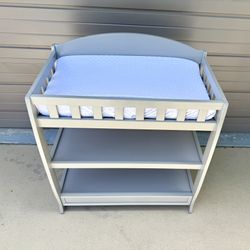 Gray Baby Newborn Infant Changing Table & Pad
