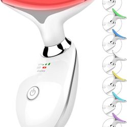 7 Color Face and Neck Massager Light Therapy, Red Light Based Facial Massager