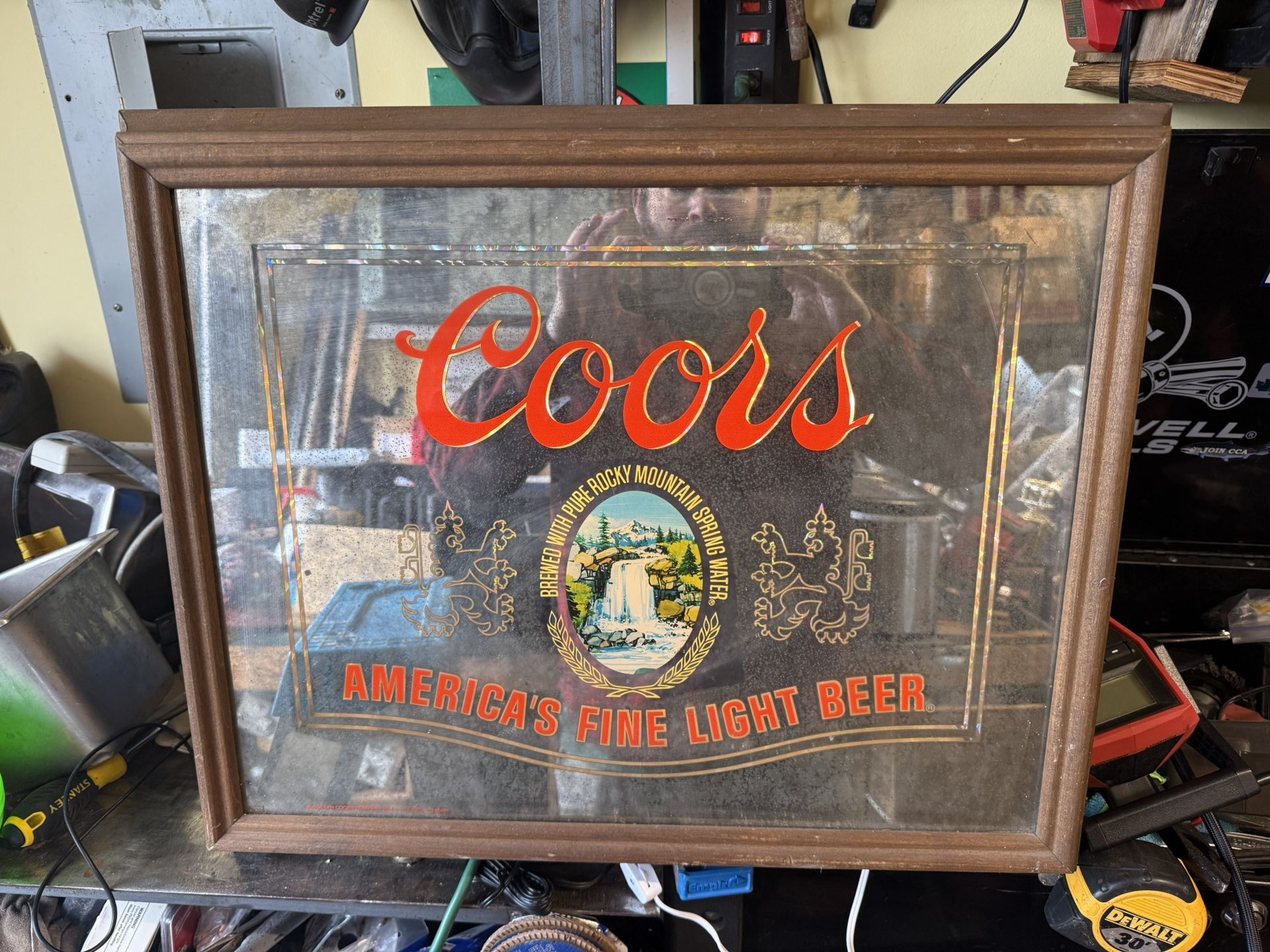 Vintage Lighted Coors Mirror Sign 