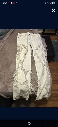 Rockstar Stacked Jeans (Beige)