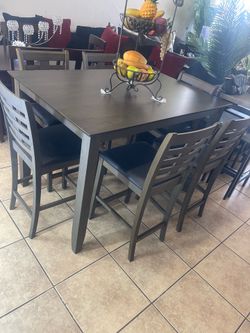 6 chair dining set counter top