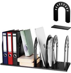File Organizer,Desk Organizer,Binder Organizer for Desk, Mail Organizer,Adjustable Vertical Magazine File Holder for Office School & Classroom (black)