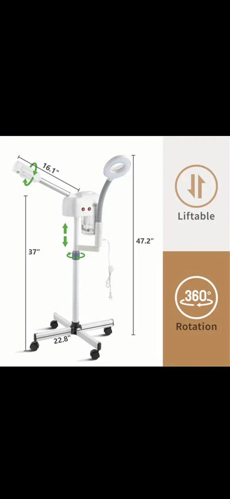 2-in-1 Pro Facial Steamer with 3X Magnifying Lamp - Advanced Aromatherapy Humidifier for Deep Skin Cleansing, Pore Minimizing, and Hydration - Ideal f