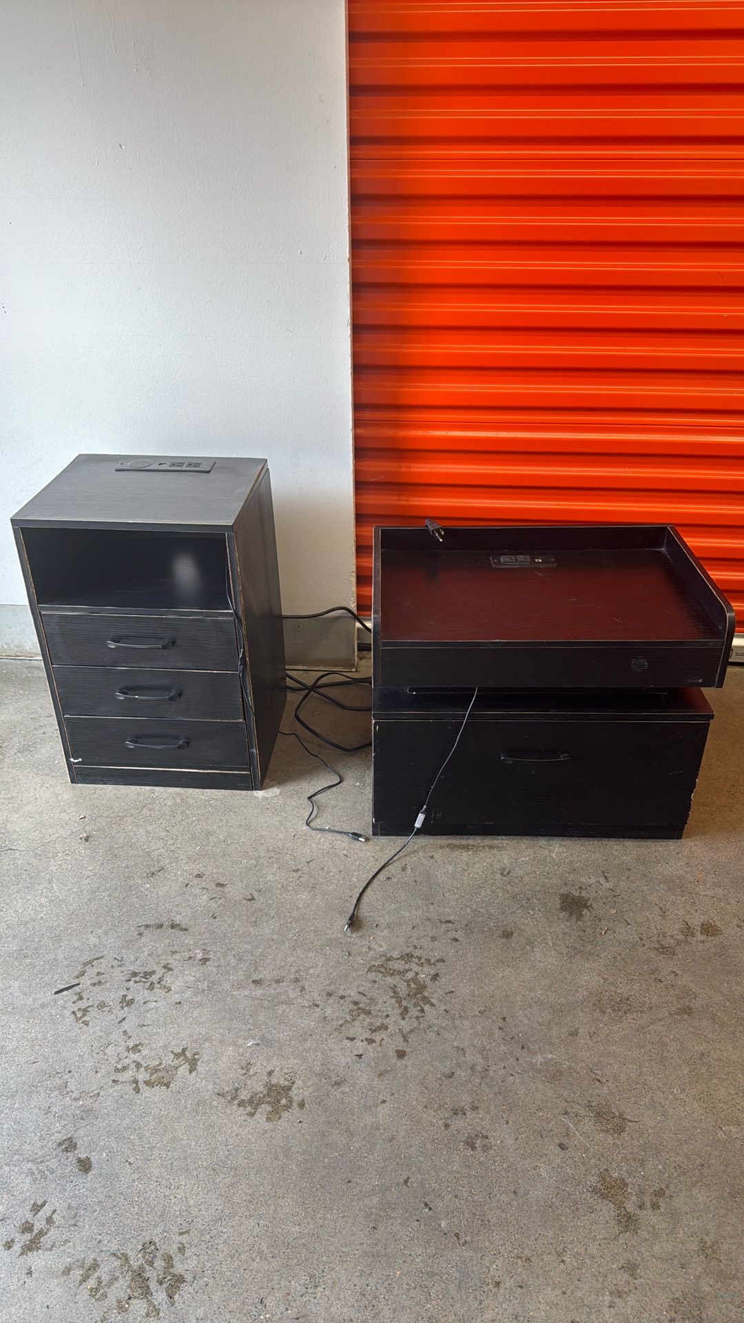 Pair of Nightstands with Power, USB & Wireless Charging – $80