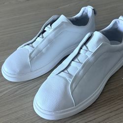 Premium White Leather Men’s Sneakers. Size 12.5