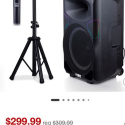 Altec Lansing Portable Speaker SOUNDROVER PRO 650, 650W Peak Power, Bi-Amplified, LED Lighting, Wireless Mic Included