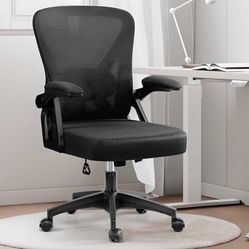 Silla De Oficina Office Chair, Ergonomic Home Computer Desk Chairs, Comfy Breathable Mesh Chair with Adjustable Lumbar Support Flip-up Armrests, Execu