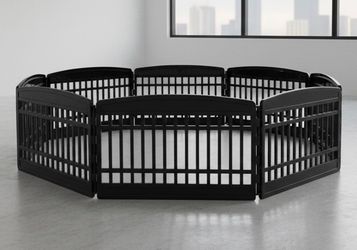 Brown 8 Panel Pet Gate Kid’s Play Area Containment Indoor Outdoor Fence! New in Box.  36x24in each panel
