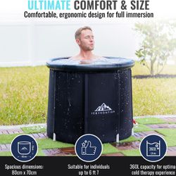 Portable Ice Bath Tub for Athletes/Recovery by Ice Frontier - Premium Cold Plunge Tub Outdoor Use - Portable Bathtub Adult Sized Cold Plunge Pool