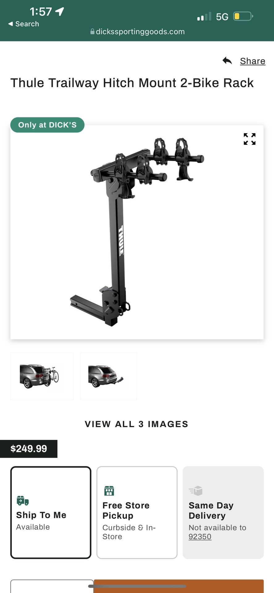 Thule bike rack for car