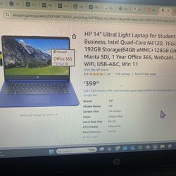 HP 14” Ultral Light Labtop For Students And Business