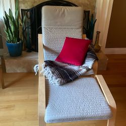 IKEA  POANG Chair And Footstool 