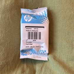 HP 63  tricolor cartridge for printer. Tinte de impresora