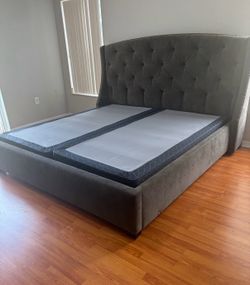 King upholstered bed